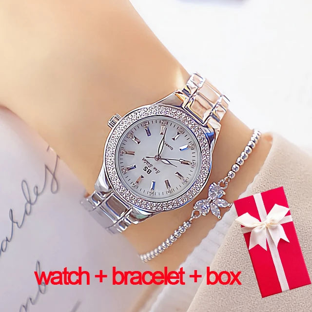 Women’s Stainless Steel Quartz Watch, Gold and Silver Options
