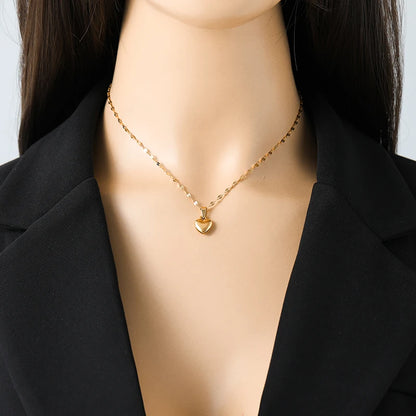 18K Gold Heart Love Jewelry Set - Necklace, Bracelet & Earrings