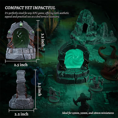 DND Glowing Portal Miniature - Color-Changing LED Terrain