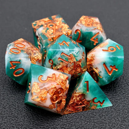 7-Piece Sharp Edge Resin DnD Dice Set – RPG Polyhedral