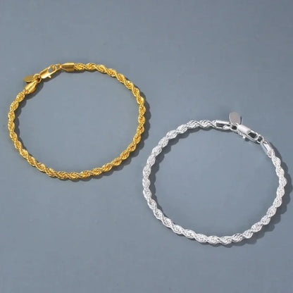 18K Gold Plated Sterling Silver Chain Bracelet