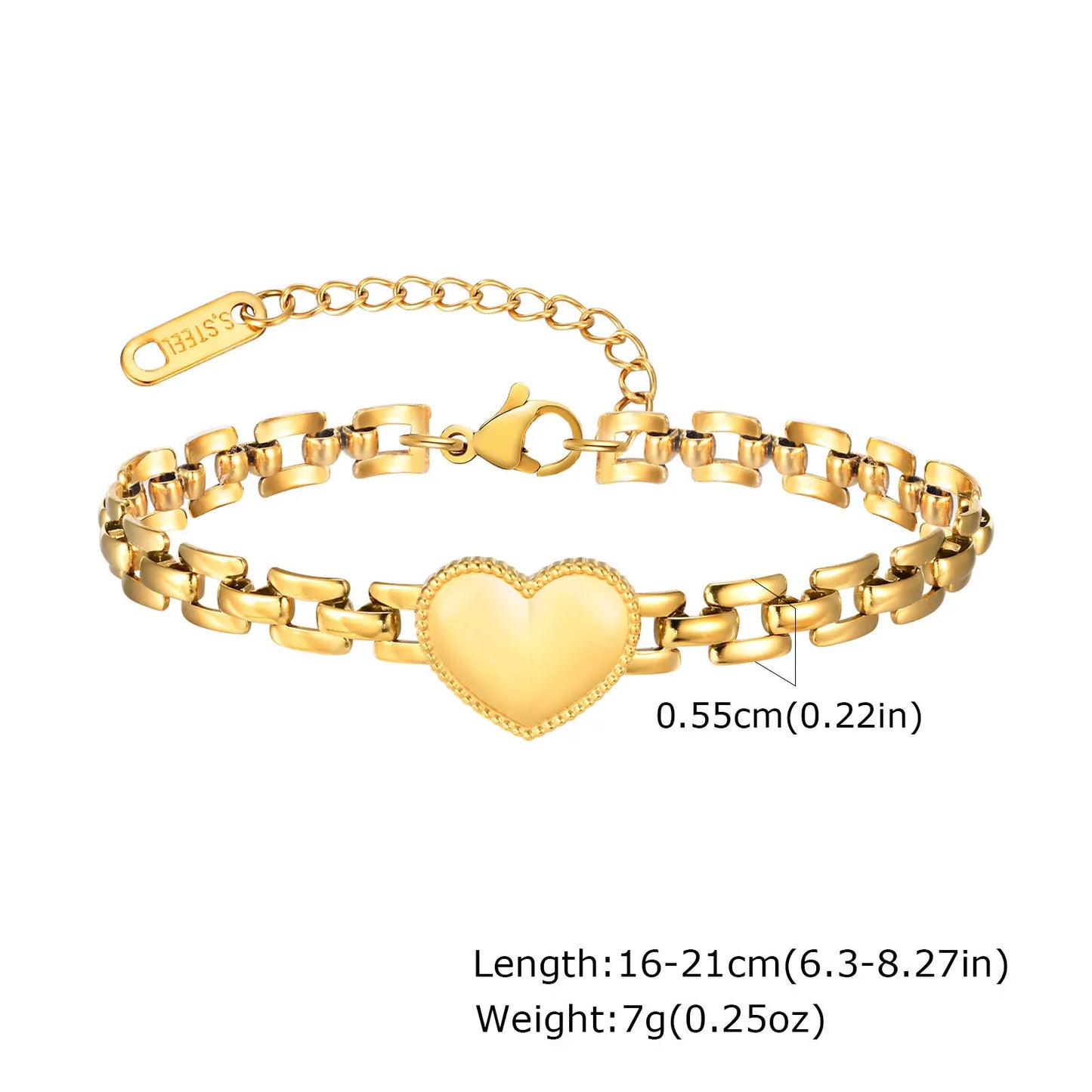 Gold Stainless Steel Chunky Link Chain Bracelet