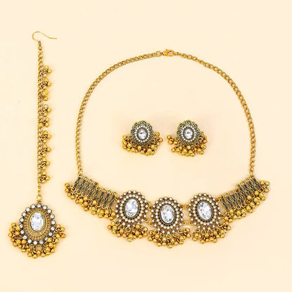 Ethnic Jewelry Set - Necklace, Earrings & Headchain