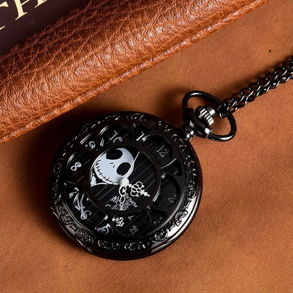 Devil Skull Pocket Watch - Gothic Chain Necklace Gift