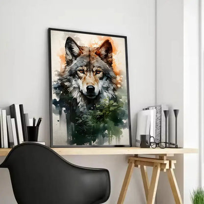 Black Wolf Canvas Poster - HD Print Wall Art Scroll Painting