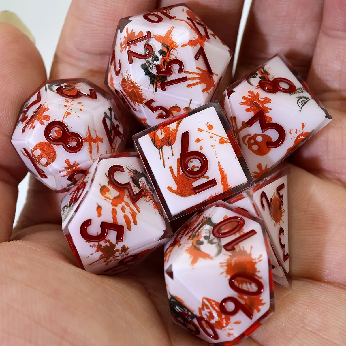 7-Piece Sharp Edge Resin DnD Dice Set – RPG Polyhedral