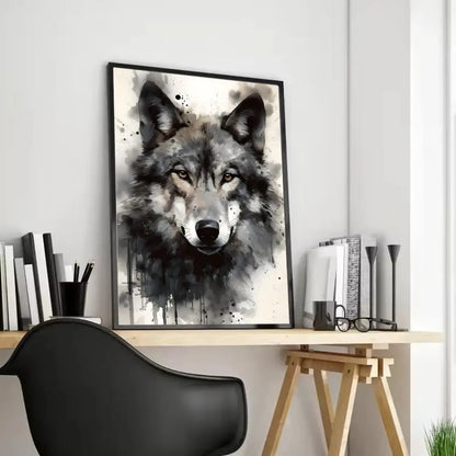 Black Wolf Canvas Poster - HD Print Wall Art Scroll Painting