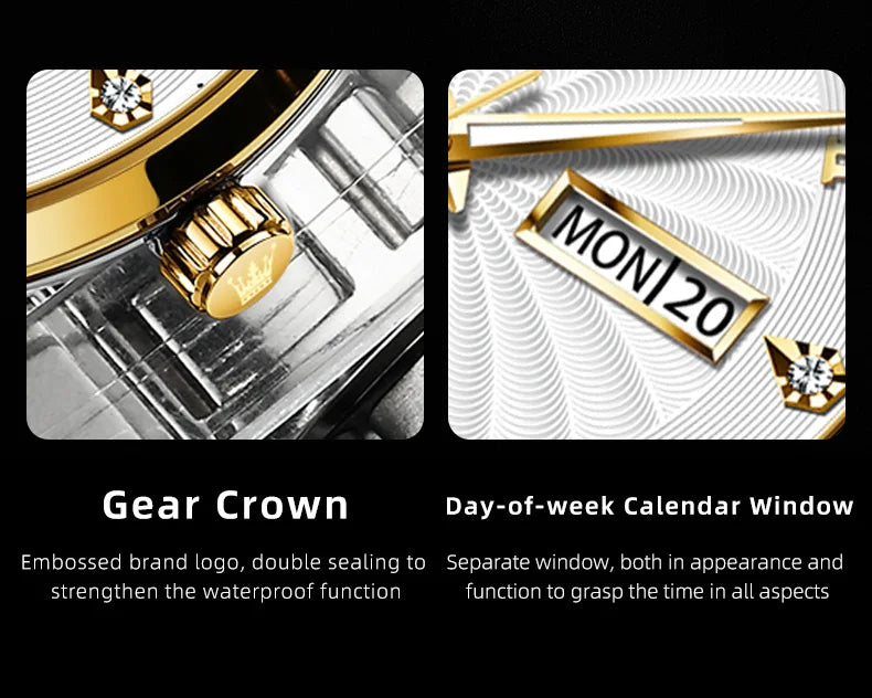 OLEVS 6630 Men's Watch - Automatic Mechanical, Threaded Dial, Waterproof, Stainless Steel, Luxury