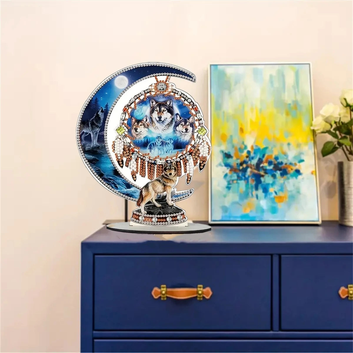 Wolf Diamond Painting Desktop Decoration – DIY Art Kit