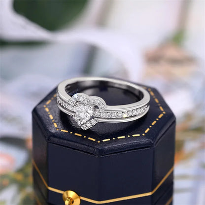 Modyle 925 Sterling Silver Heart Zirconia Ring – Wedding