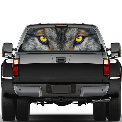 Wolf Face Tailgate Wrap - PVC Weatherproof Matte Car Sticker