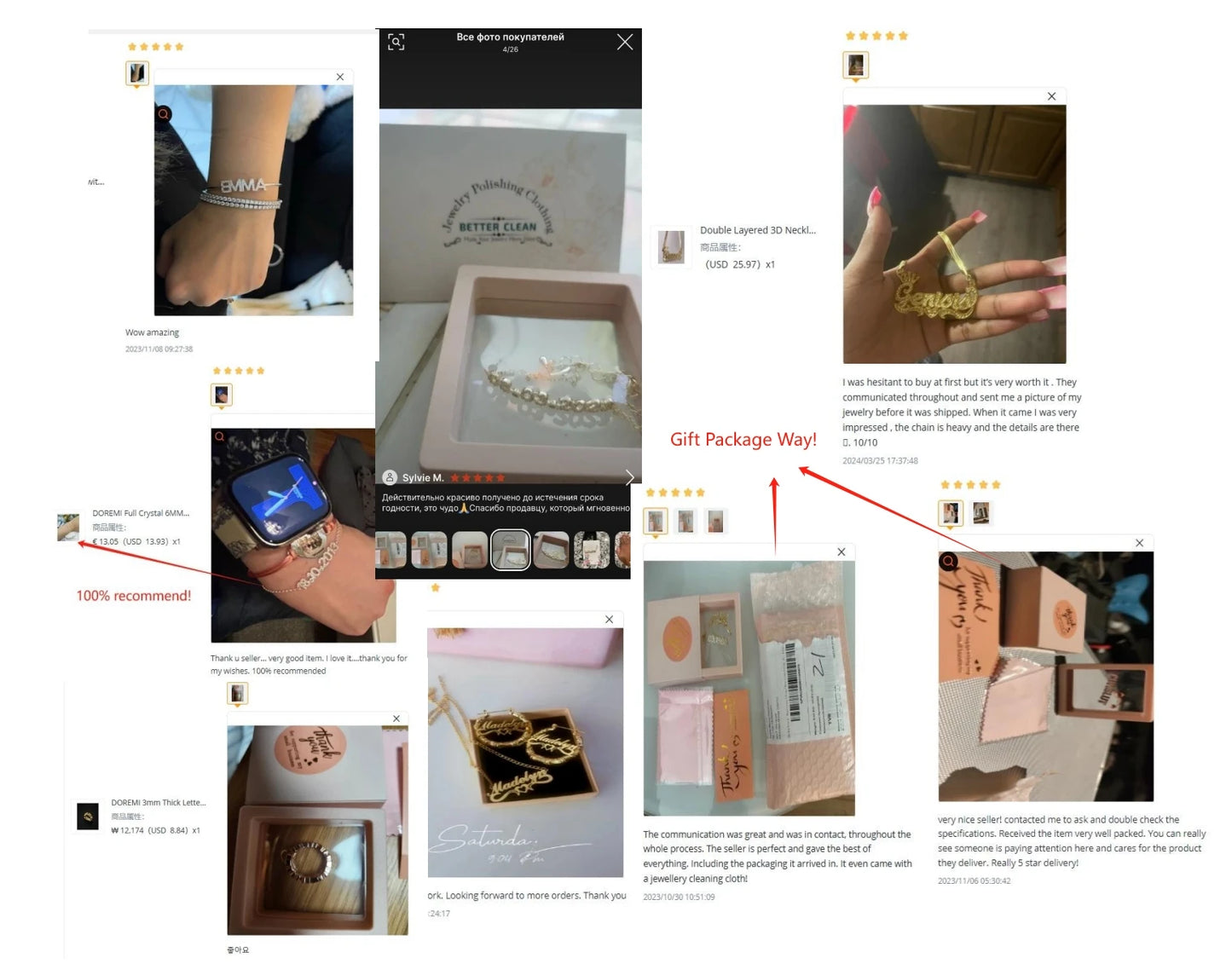 Custom Name Hoop Earrings - Stainless Steel with Crystals