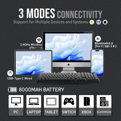 AULA F99PRO Wireless Mechanical Keyboard - Gasket Mount, Hot-Swap, 8000mAh