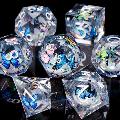 Liquid Core Butterfly DnD Dice Set – 7 Pcs