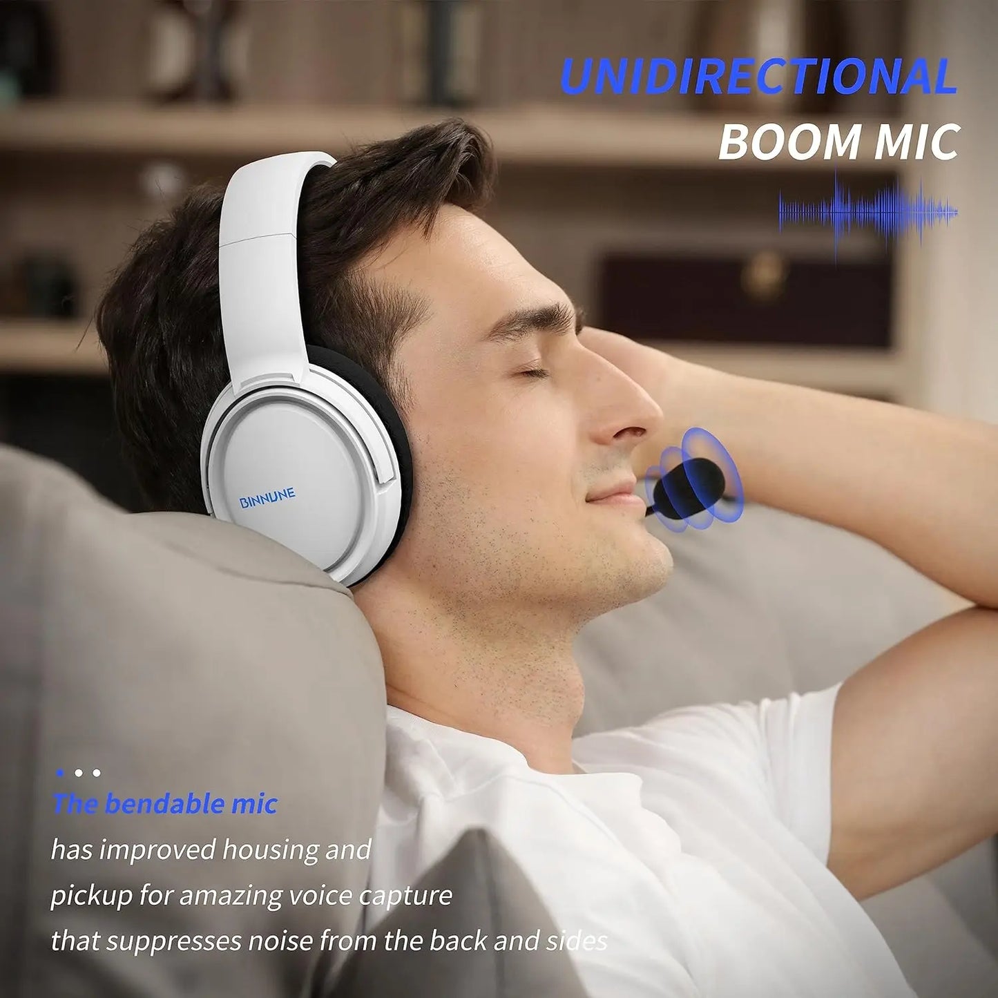 BINNUNE Gaming Headset - 50mm Drivers, Noise Cancelling Mic, Multi-Platform