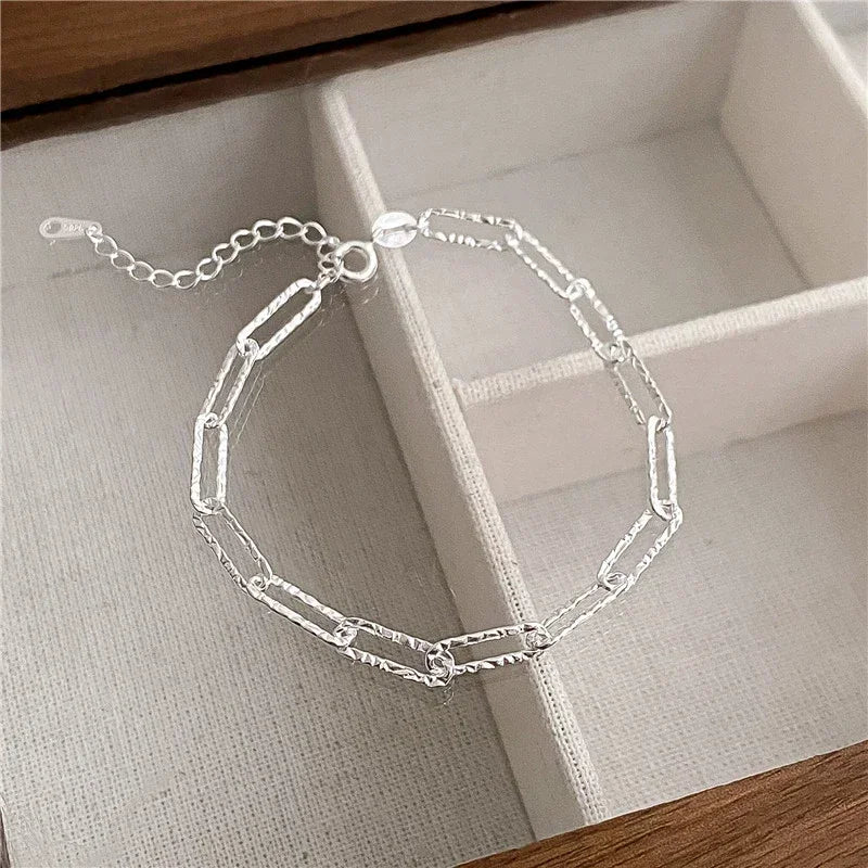 925 Sterling Silver Heart Necklace & Bracelet Set - Blue Crystal