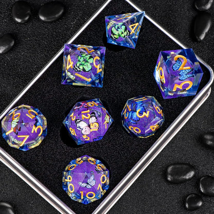 Liquid Core Butterfly DnD Dice Set – 7 Pcs