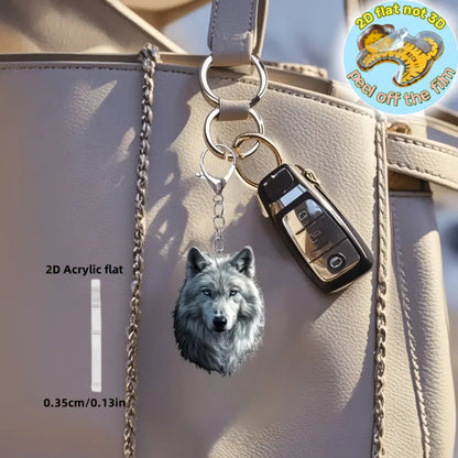 Wolf Head Acrylic Keychain - 30cm 2D Flat Ornament