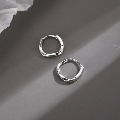 925 Sterling Silver Round Earrings - Simple Elegant Design