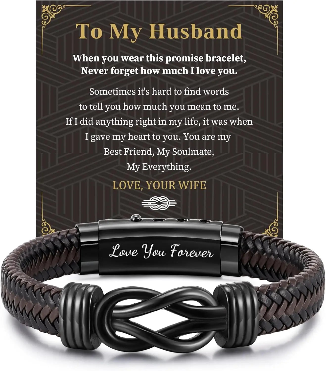 Braided Leather Bracelet - Engraved Gift for Men