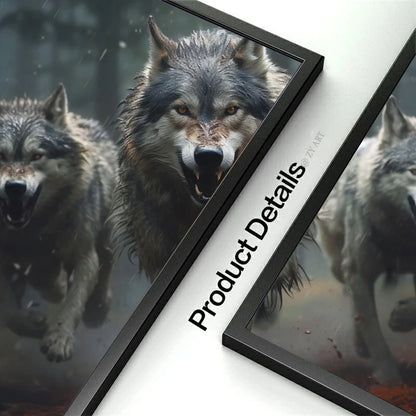 Running Wolf Canvas Poster - Waterproof Ink Spray Painting Wall Art