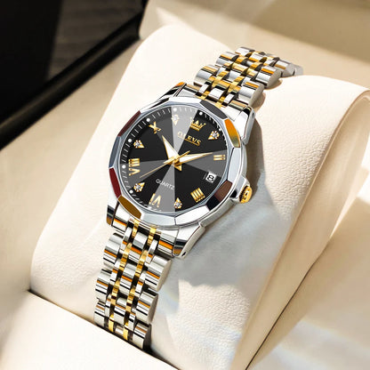 OLEVS 9931L Elegant Fashion Watch - Luxury, Waterproof, Stainless Steel, Luminous Date
