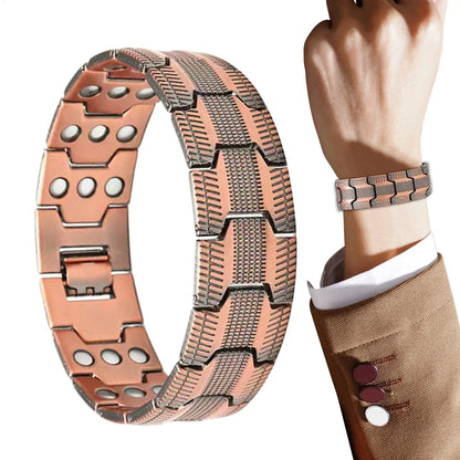 Men's Copper Magnetic Therapy Bracelet – 57 Magnets, Adjustable