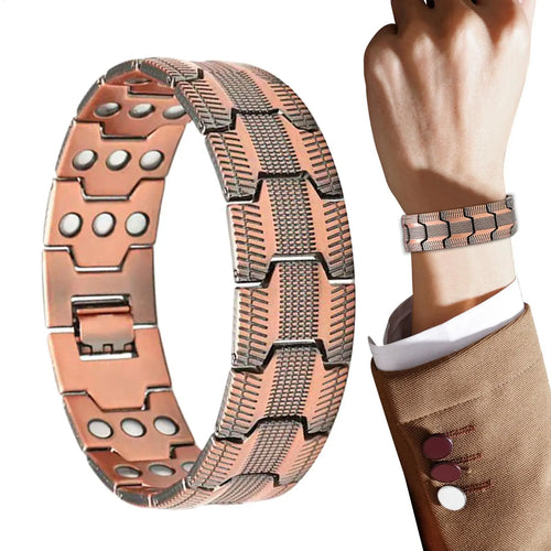 Men's Copper Magnetic Therapy Bracelet – 57 Magnets, Adjustable