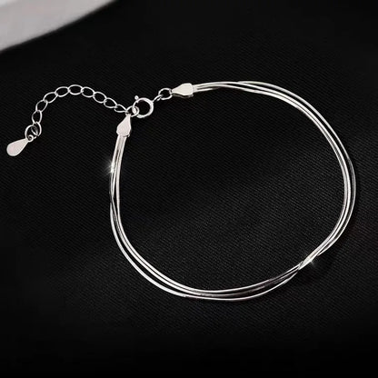 925 Sterling Silver Geometric Bead Bracelet