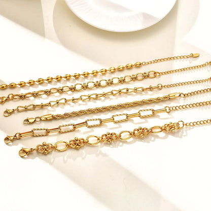 Gold Stainless Steel Chunky Link Chain Bracelet