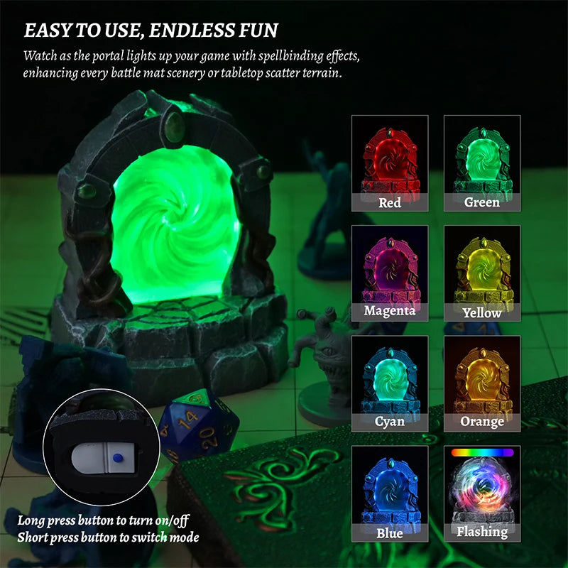DND Glowing Portal Miniature - Color-Changing LED Terrain
