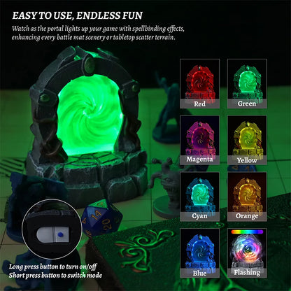DND Glowing Portal Miniature - Color-Changing LED Terrain