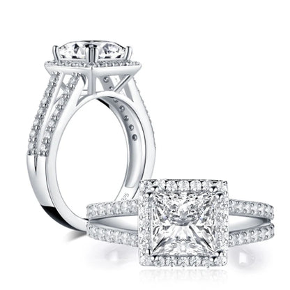 Moissanite Engagement Ring - 925 Sterling Silver