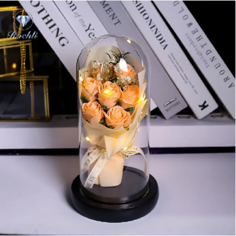 Eternal Rose Glass Dome with LED – Romantic Flower Gift, 6 Colors