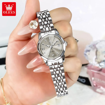 OLEVS 9998 Couple Watches - Rhombus Mirror, Luminous Date, Waterproof