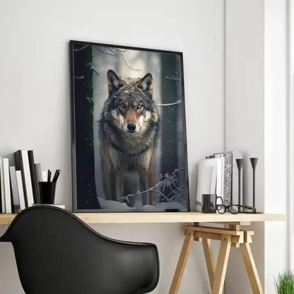 Black Wolf Canvas Poster - HD Print Wall Art Scroll Painting