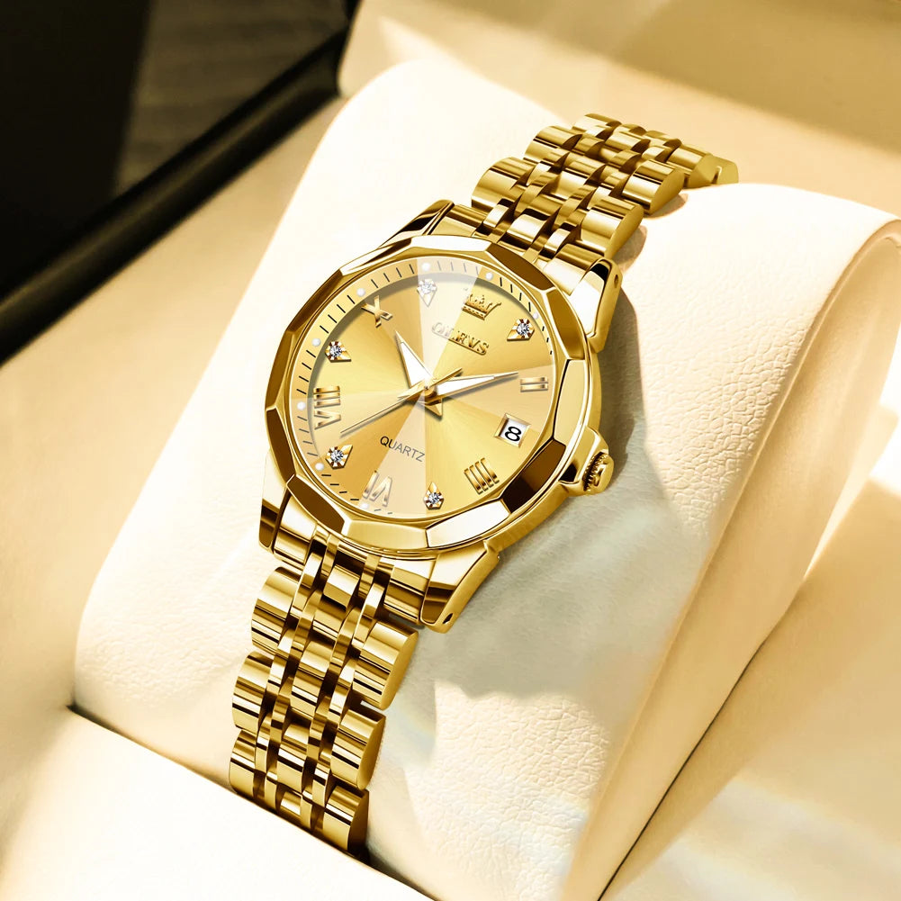 OLEVS 9931L Elegant Fashion Watch - Luxury, Waterproof, Stainless Steel, Luminous Date