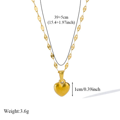 18K Gold Heart Love Jewelry Set - Necklace, Bracelet & Earrings