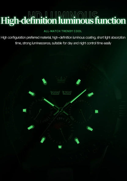 OLEVS 6654 Men's Watch - Automatic Mechanical, Sport, Waterproof, Luminous, Week Calendar