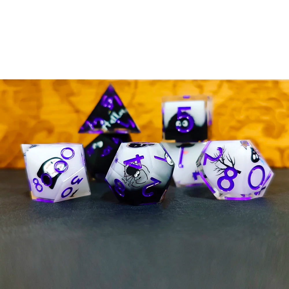7-Piece Polyhedral Resin DnD Dice Set – Sharp Edge