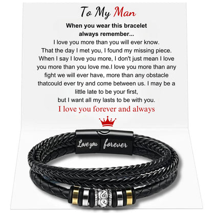 To My Man Stainless Steel Bracelet - Father's Day Gift with Box