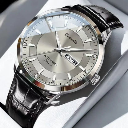 Mairuige Men’s Quartz Watch with Tungsten Steel Band and Dual Calendar