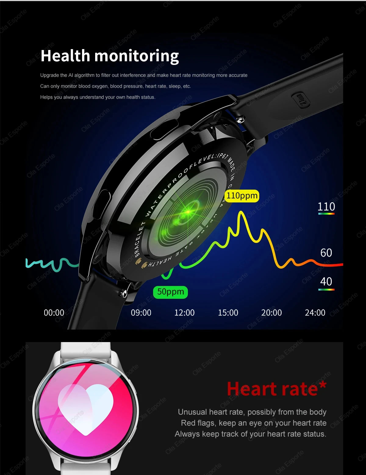 Women's Smart Watch 6 - Health Monitor Bluetooth Call Waterproof