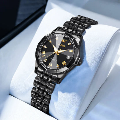 OLEVS 9931L Elegant Fashion Watch - Luxury, Waterproof, Stainless Steel, Luminous Date
