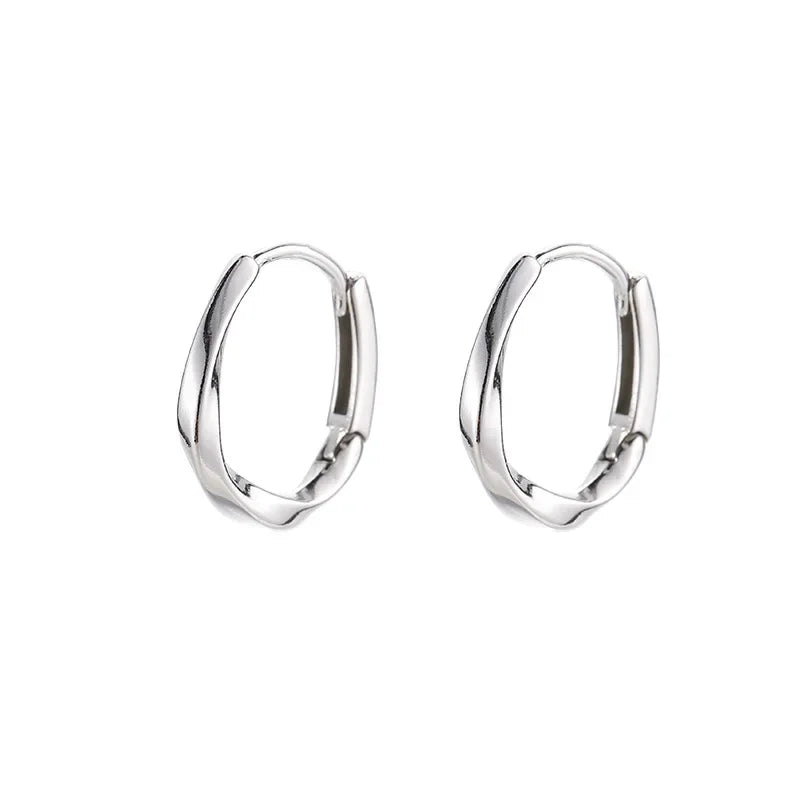 925 Sterling Silver Round Earrings - Simple Elegant Design