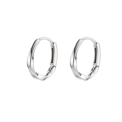 925 Sterling Silver Round Earrings - Simple Elegant Design