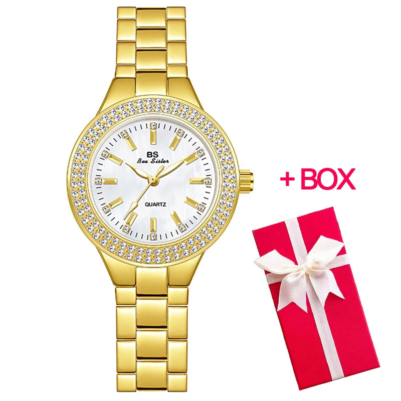 Women’s Stainless Steel Quartz Watch, Gold and Silver Options