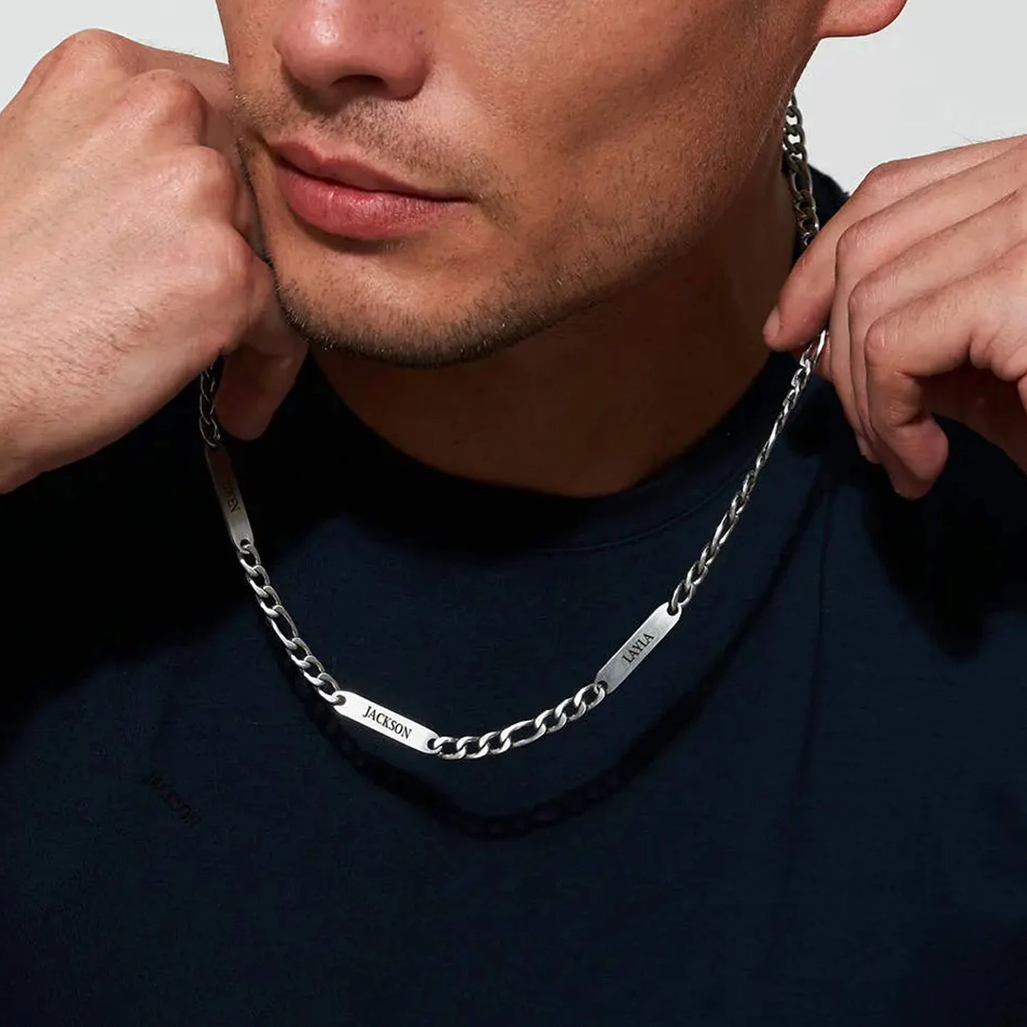 Personalized Name Engraving Necklace - Custom Stainless Steel Chain