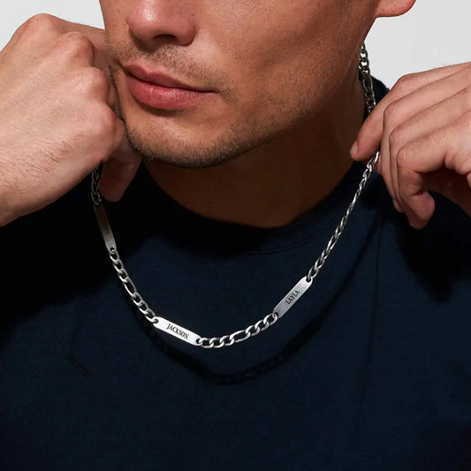 Personalized Name Engraving Necklace - Custom Stainless Steel Chain