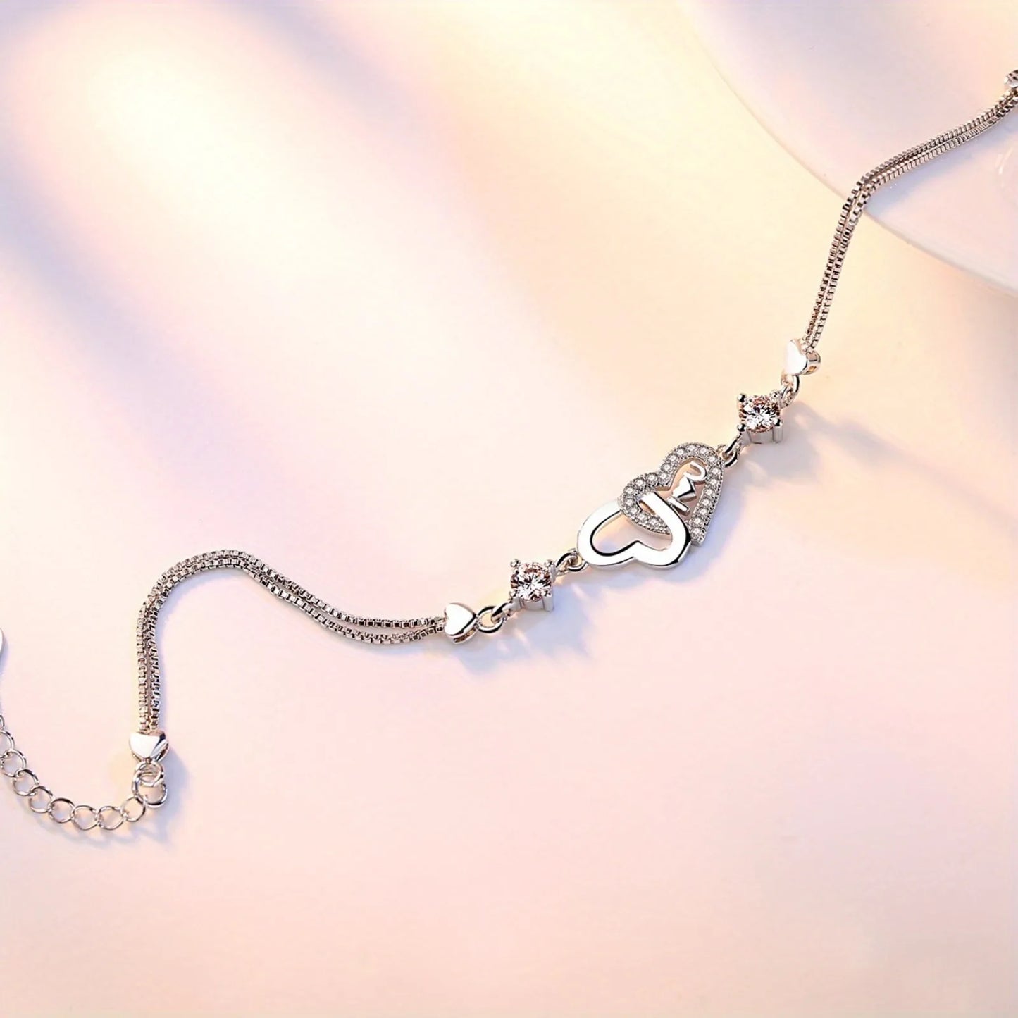 To My Daughter Heart Bracelet - Birthday Gift with Card and Box